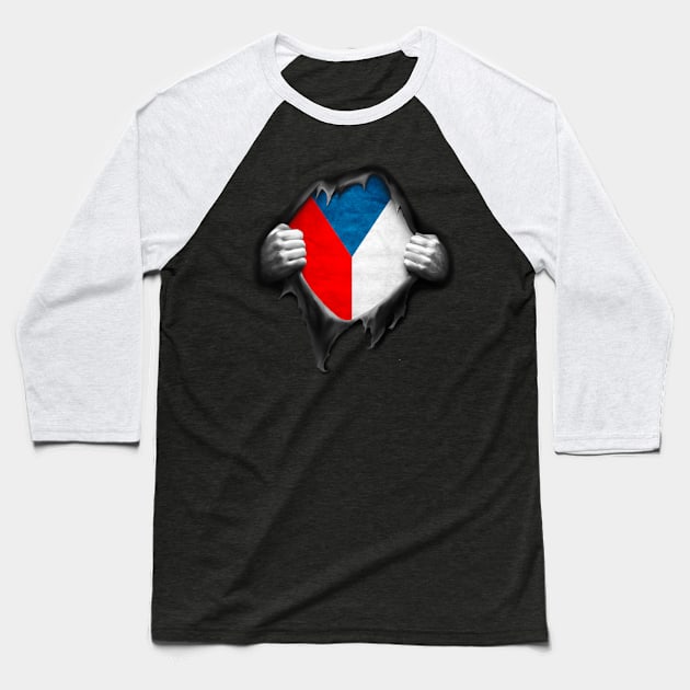 Czech Republic Flag Czech Roots DNA Pride Gift Baseball T-Shirt by nikolayjs